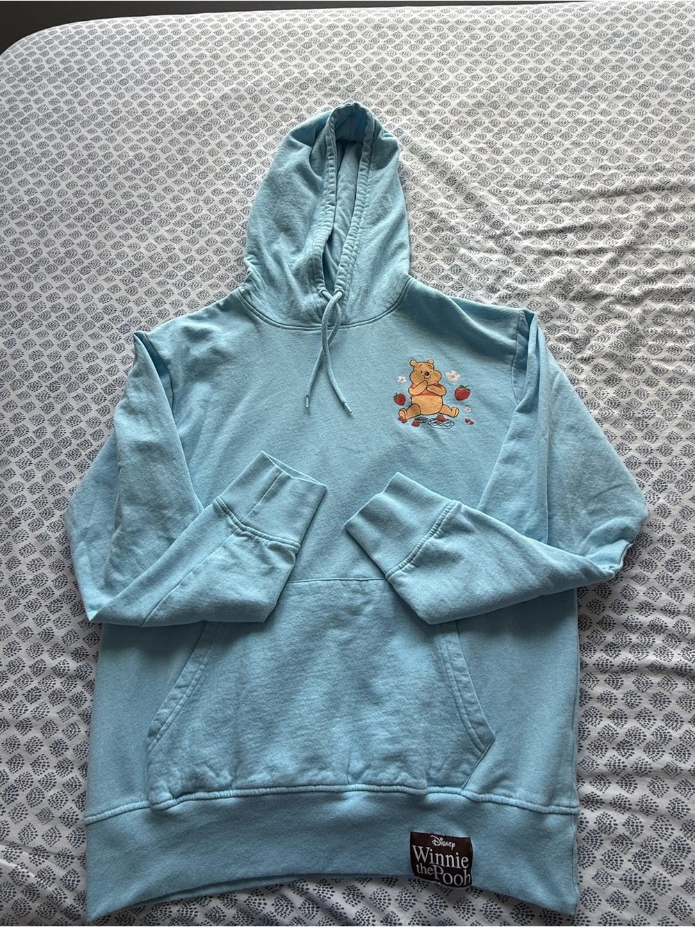 Disney Light Blue Winnie the Pooh Crewneck Hoodie - Men's
